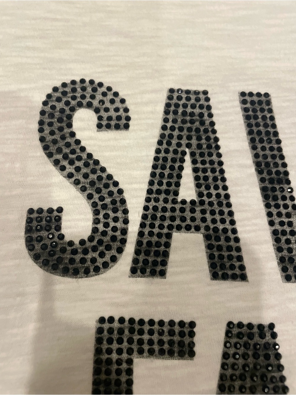 cinq a sept SAVIOR FAIRE T-shirt Short White with Black Rhinestone Studs Medium - Picture 4 of 11